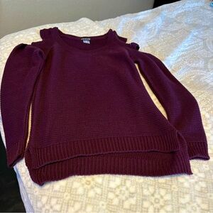 Burgundy Off-the Shoulder Sweater